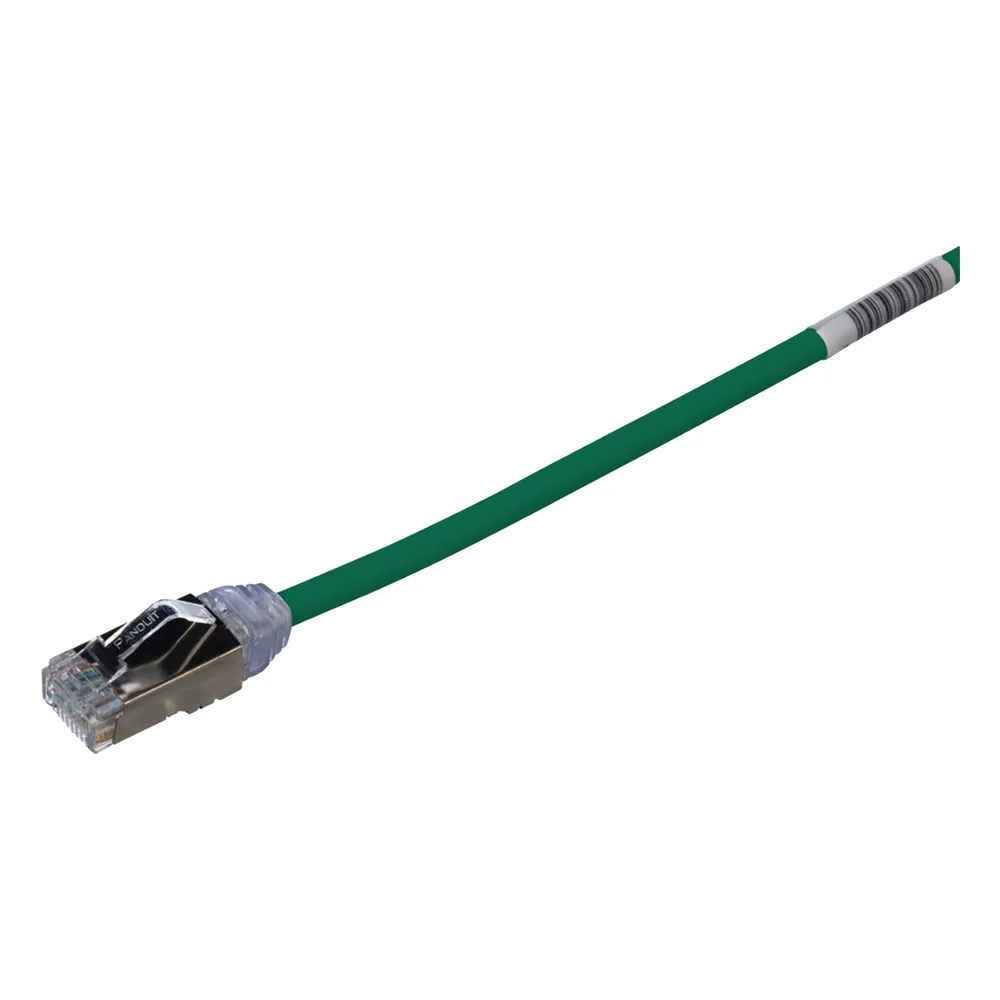 Patch Cord Cat6A, Diametro Reducido 28 AWG, Blindado S/FTP, CM/LS0H, 20 cm (7.87 Pulgadas), Color Verde