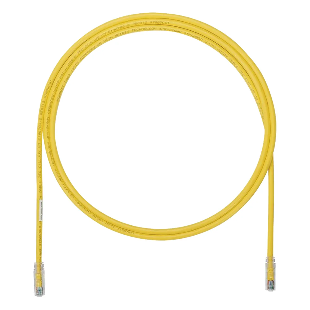 Cable de Parcheo UTP, Cat6A, 24 AWG, CM, Color Amarillo, 3.05 Metros (10 Pies)