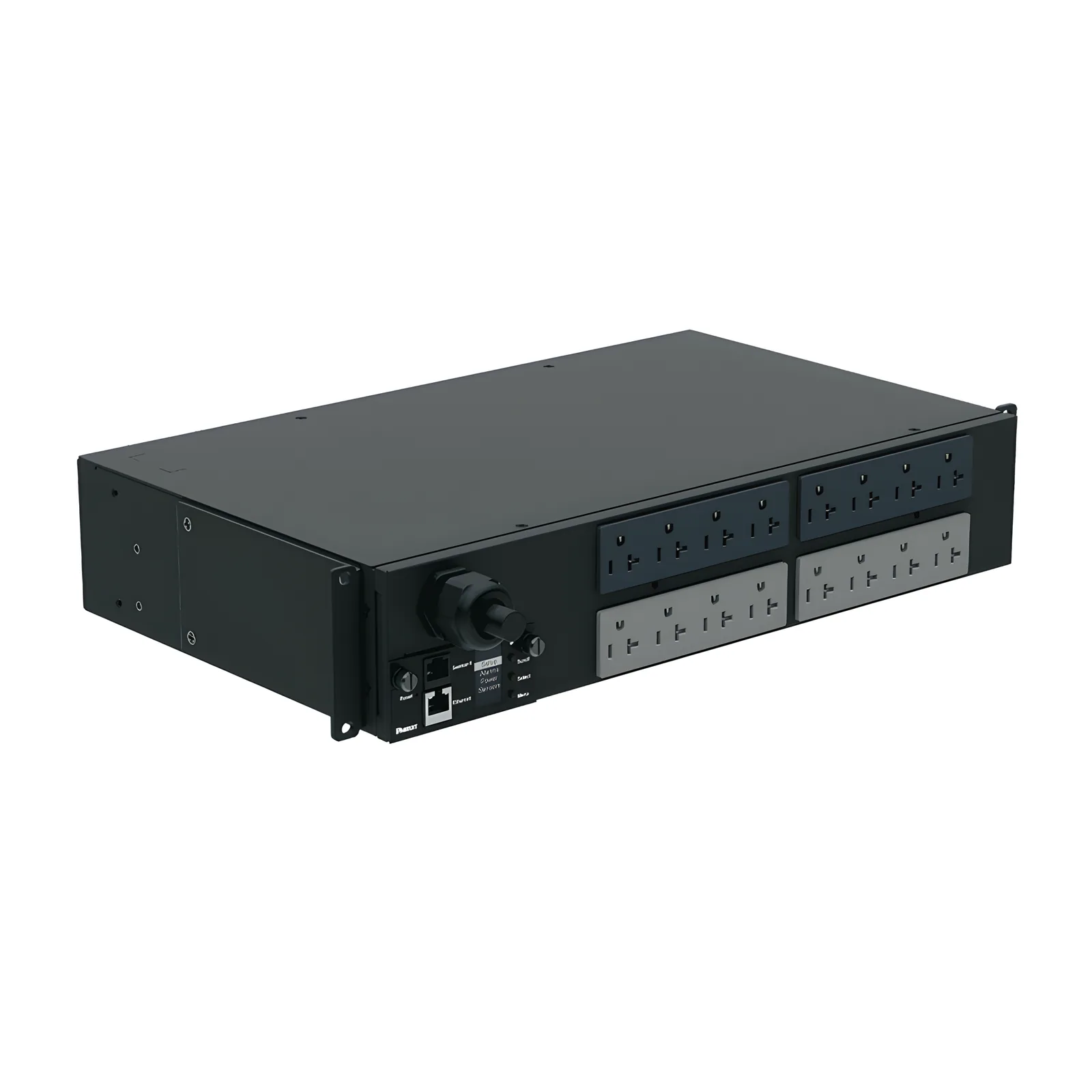 PDU Monitoreable (MI) para Distribución de Energía, Enchufe de Entrada NEMA L5-30P, Con 16 Salidas 5-20R, Horizontal 19 in, 120 Vca, 30 Amp, 2 UR