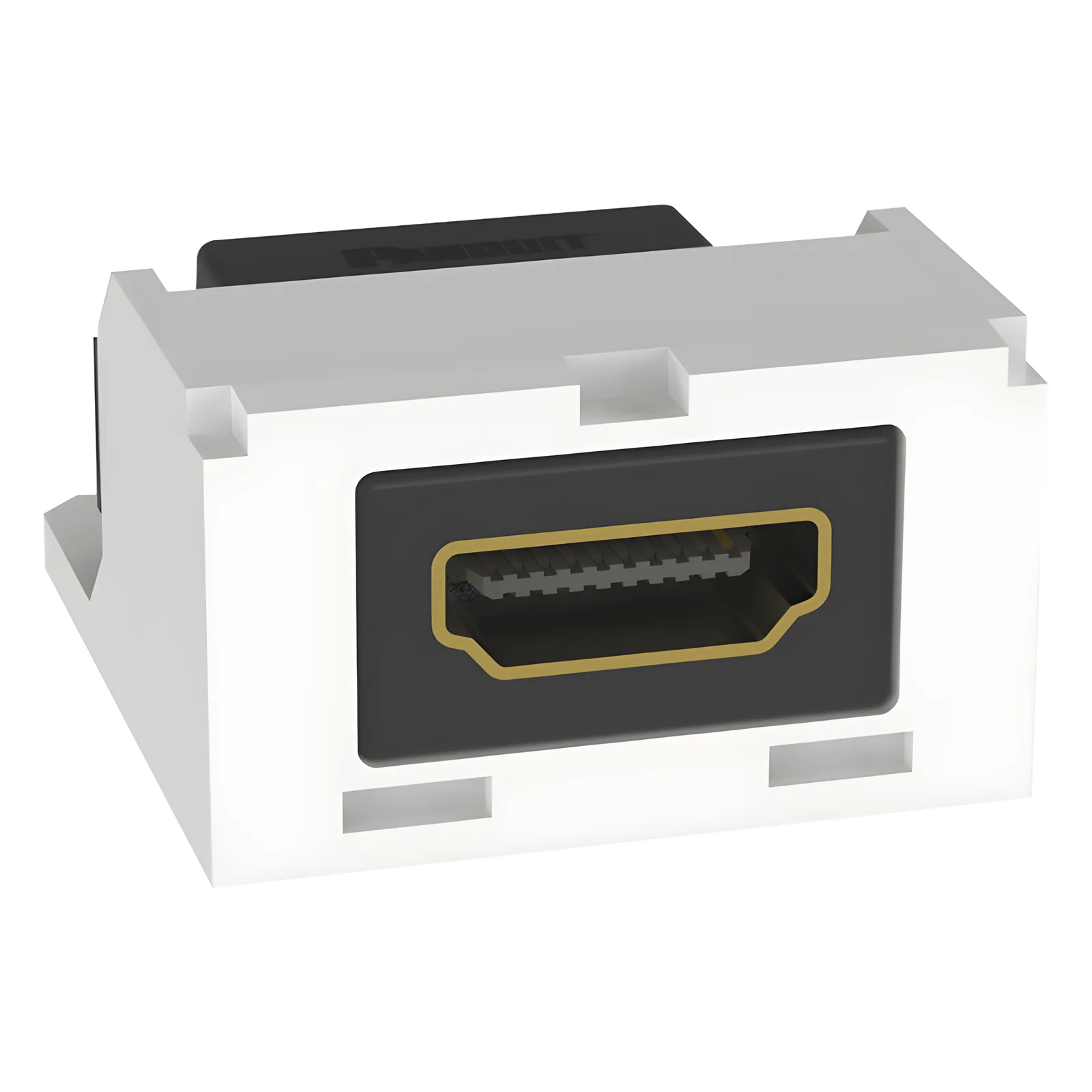 Módulo Acoplador HDMI 2.0, Hembra a Hembra Tipo-A, Categoría 2, Mini-Com, Color Blanco Ártico