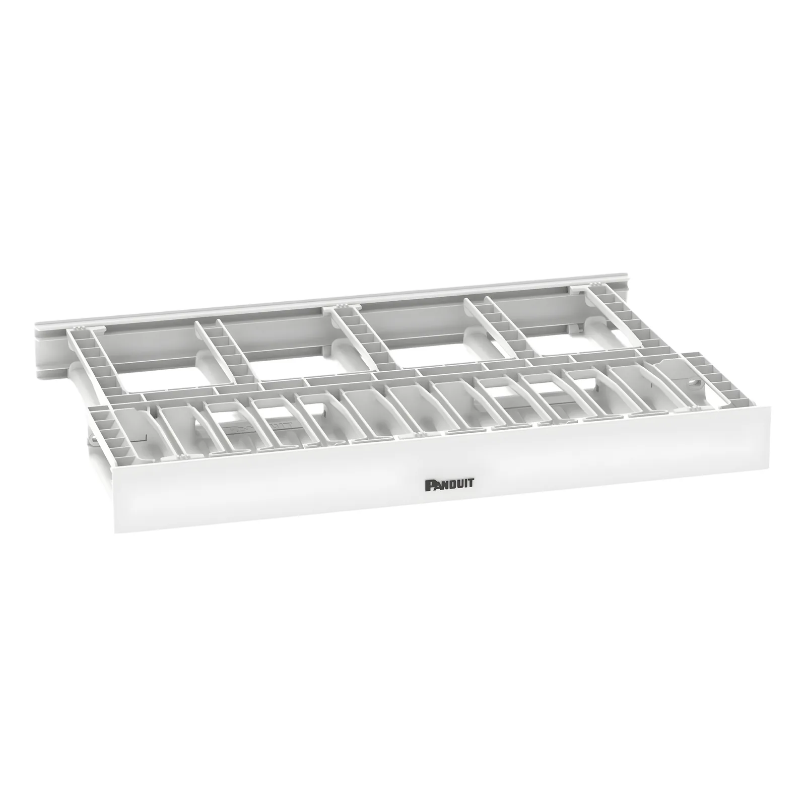 Organizador de Cables Horizontal NetManager de Alta Densidad, Doble (Frontal y Posterior), Para Rack de 19in, 1UR, Color Blanco