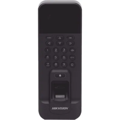 Biométrico WiFi de Acceso y Asistencia Compatible con APP Hik-Connect (P2P) / Lectura de Huella y Tarjetas EM / TCP/IP / 150,000 Eventos / Relevador para Chapa y Reportes de Asistencia