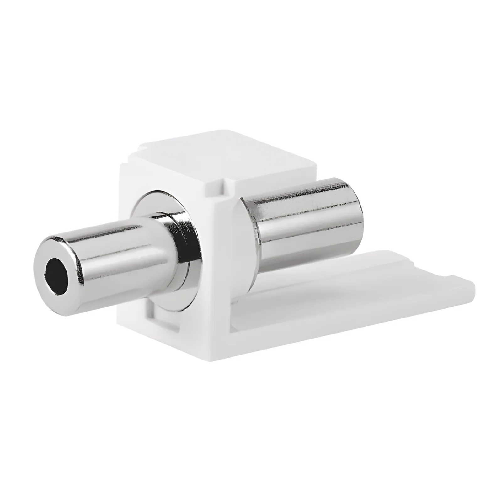 Módulo Acoplador Estéreo de 3.5 mm (1/8 Pulgadas), Tipo Mini-Com, de Paso, Color Blanco Mate