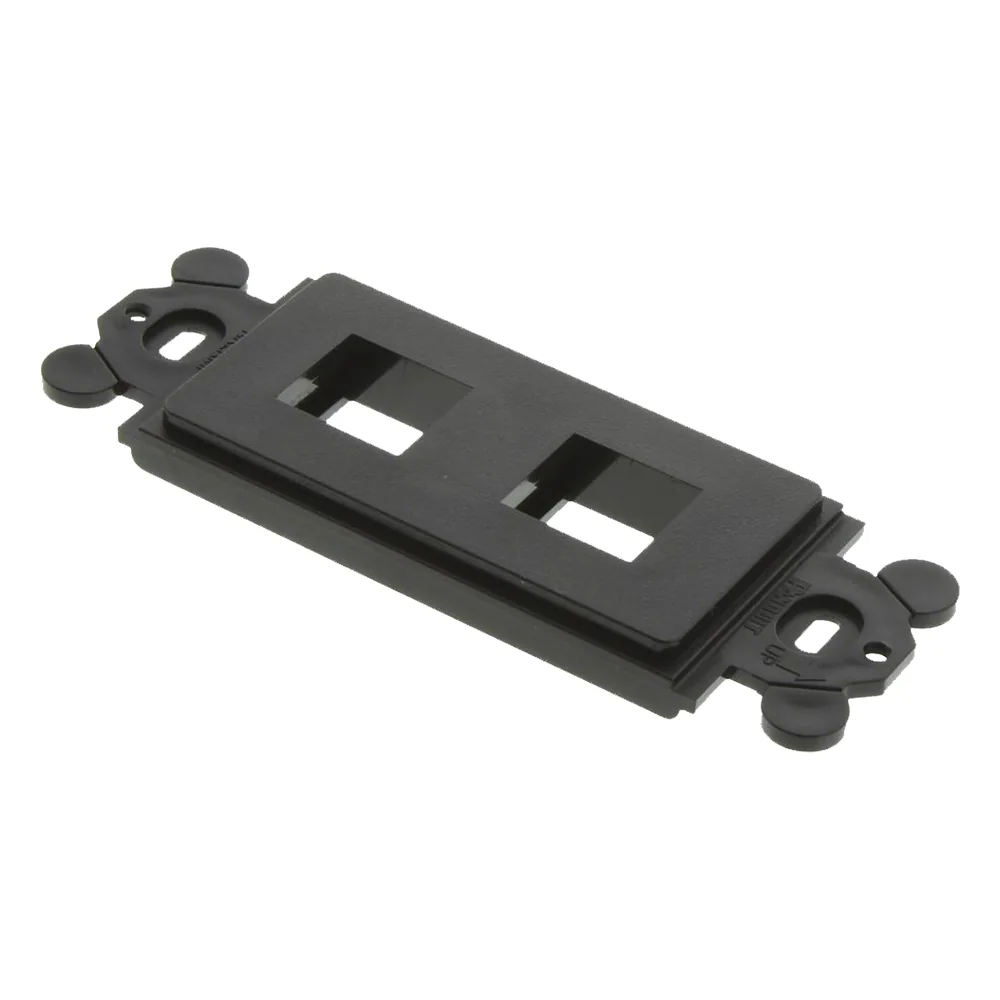 Marco de Módulo Dúplex, Para Placas Frontales Estándar GFCI, Acepta 2 Módulos Keystone, Color Negro