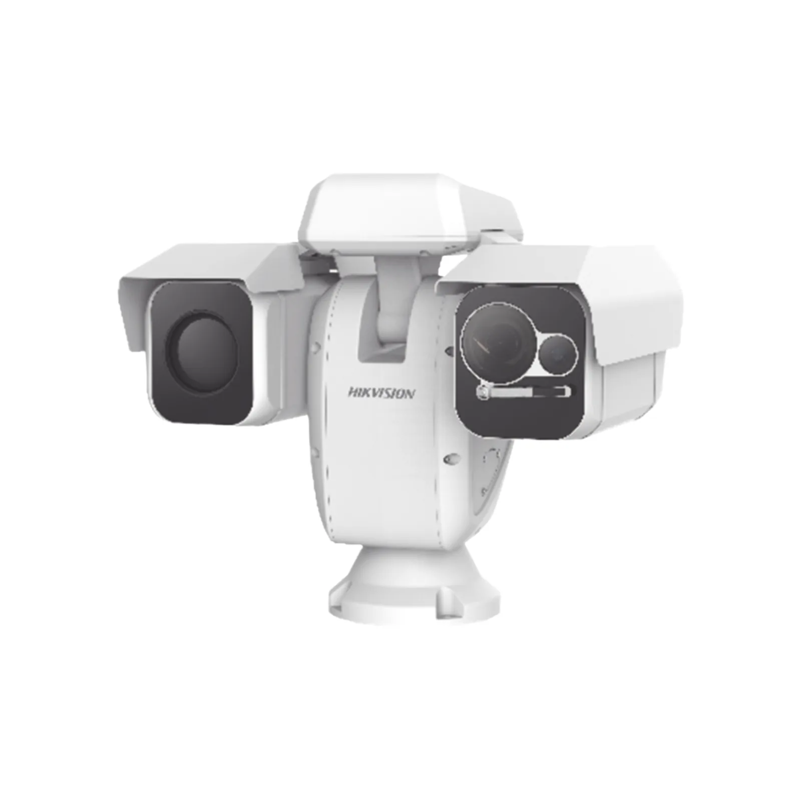 PTZ Punta de Poste IP Dual / Lente Térmico 100 mm (640 X 512) / Lente Óptico 56X Zoom (4 MP) / 800 mts IR Laser / 36 VCC / IP66 / Recubrimiento Anticorrosivo