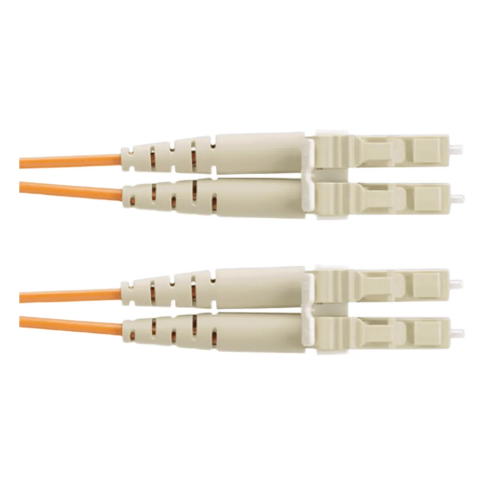 Jumper de Fibra Optica Multimodo 62.5/125 OM1, LC-LC Duplex, OFNR (Riser), Color Naranja, 2 Metros