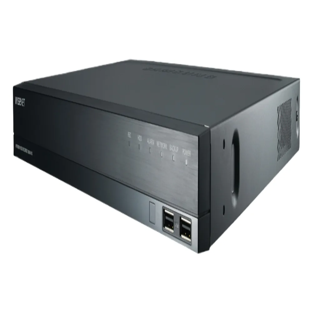 NVR 32 Megapíxel / 8 canales / 8 puertos PoE+ / H.265 & WiseStream / P2P Wisenet / Entradas y Salidas de Alarma