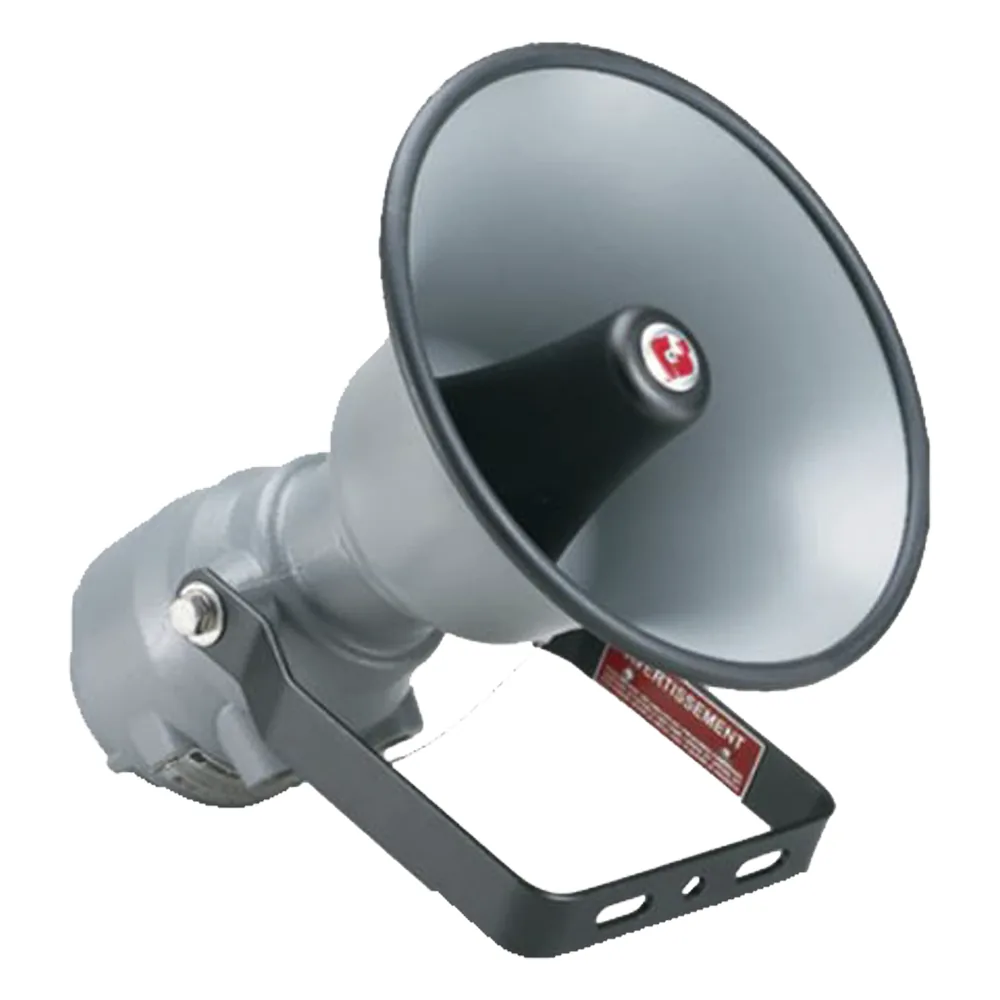 Altavoz de anunciamiento publico a prueba de explosiones AudioMaster®, 30W de Potencia, Listado UL y cUL para Clase I, División 1, Grupos B, C y D; Clase I, División 2, Grupo A, B, C y D; Clase II, División 2, Grupos F y G; Clase
