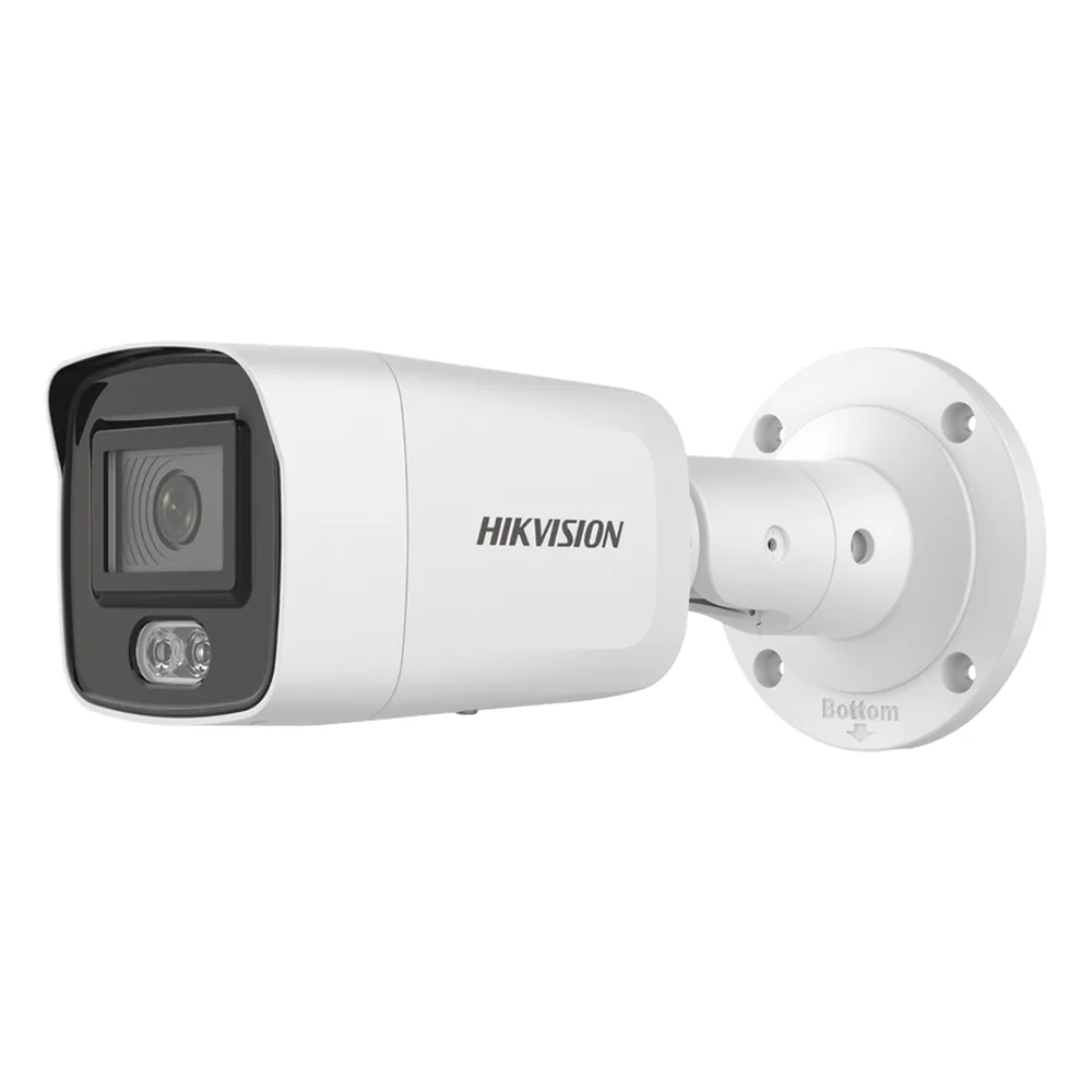 Bala IP 4 Megapixel / Imagen a Color 24/7 (ColorVu) / Lente 2.8 mm / Luz Blanca 40 mts / Exterior IP67 / WDR 130 dB / Audio y Alarma I/O / Captura Facial / ONVIF / Micro SD