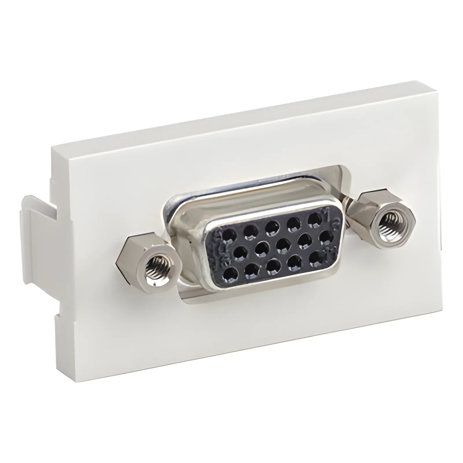 Inserto Plano de 1/3, Con Acoplador VGA Hembra-Hembra de 15 Pines, Color Blanco Mate