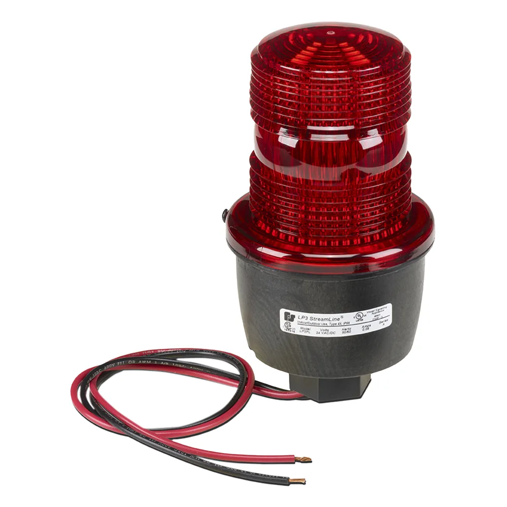 Luz de advertencia LED serie Streamline, 24 Vcc, montaje en tubo, rojo