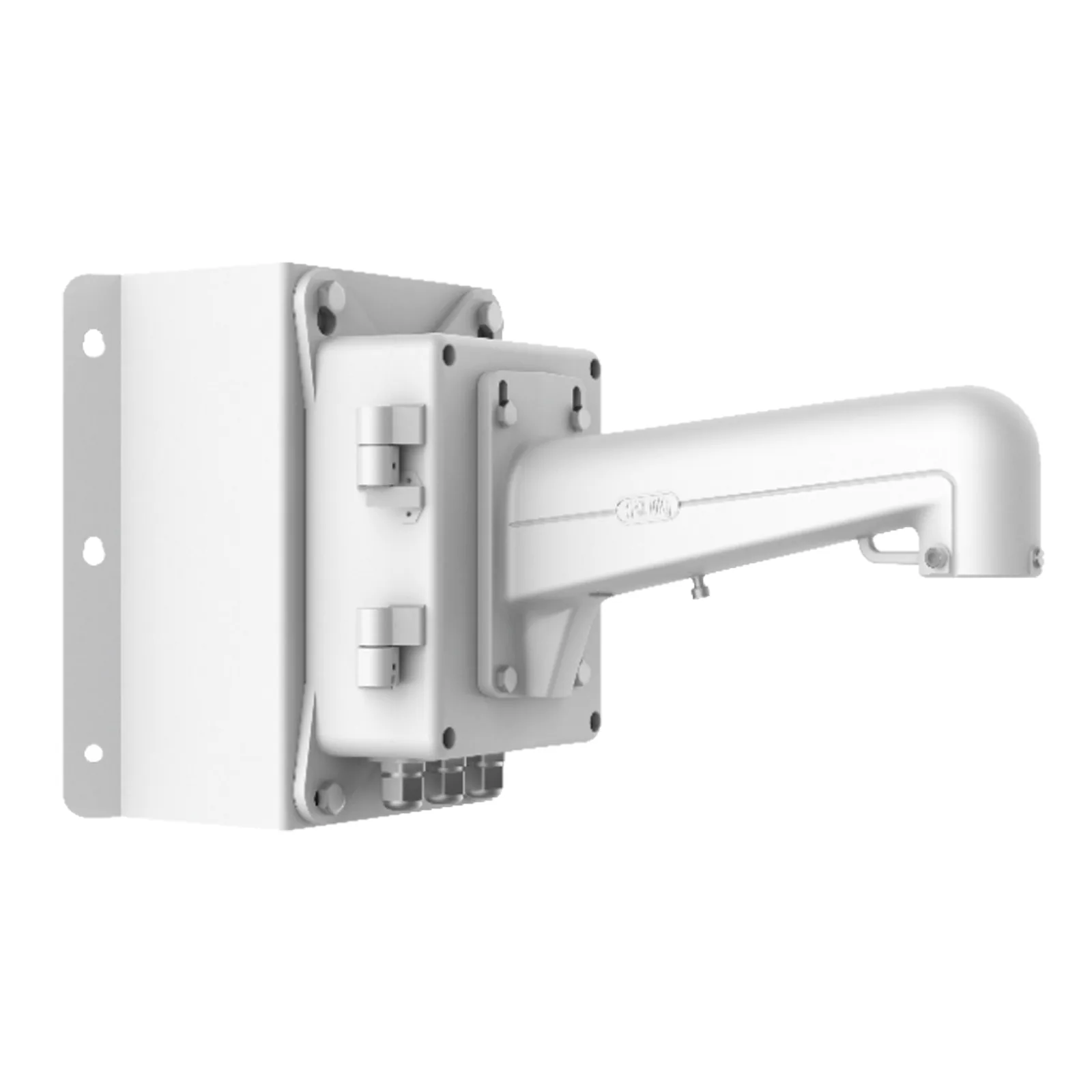 Montaje de Esquina con Caja de Conexión para Domos PTZ epcom y HIKVISION / Fabricado con Aleación de Aluminio y Acero