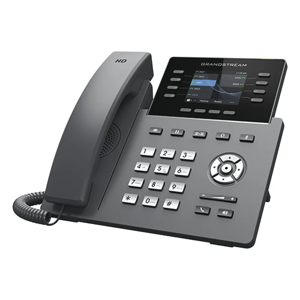 Teléfono IP Wi-Fi, Grado Operador, 8 líneas SIP con 4 cuentas, pantalla a color 2.8", puertos Gigabit, Bluetooth, PoE, codec Opus, IPV4/IPV6 con gestión en la nube GDMS
