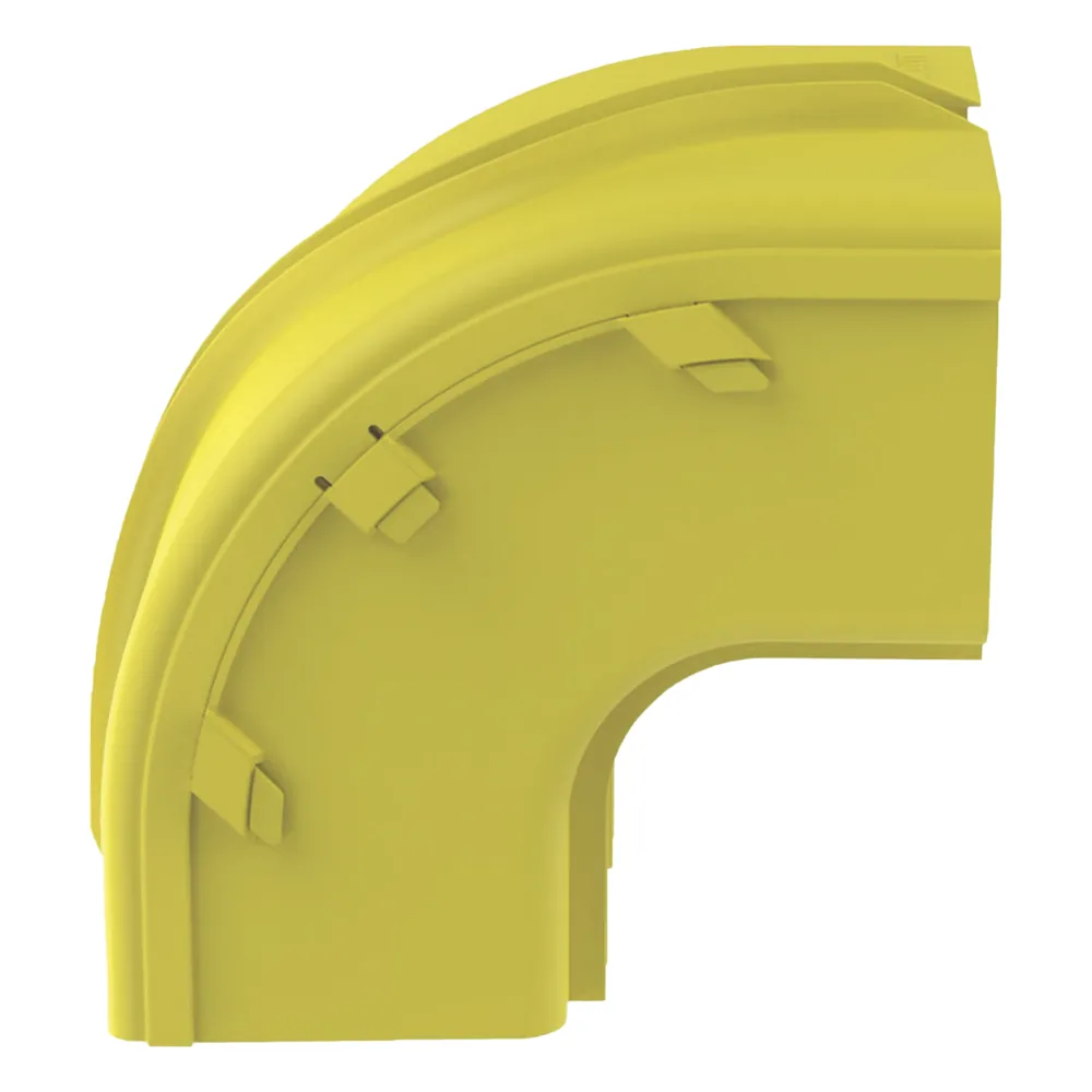 Bajada Vertical Exterior de 90º sin Tapa, Para uso con Canaletas 6X4 FiberRunner™, Color Amarillo