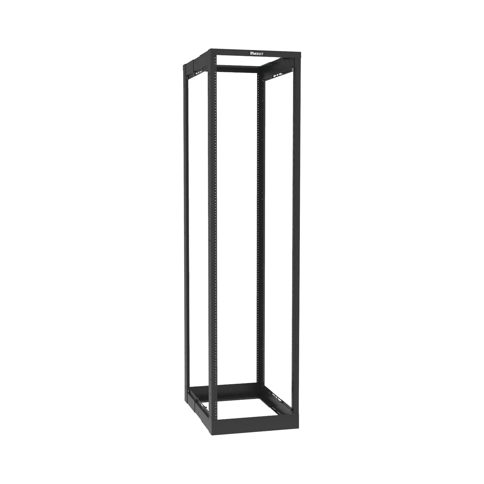 Rack de Cuatro Postes Estándar de 19", Rieles Roscados #12-24, Profundidad Ajustable de 23 a 42 in, 45 Unidades de Rack, Color Negro