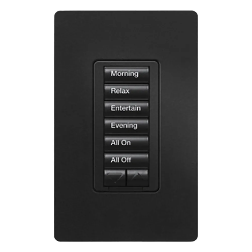 Teclado híbrido seeTouch con dimmer integrado, 6 botones y subir/bajar, 450 W, para RadioRA 2