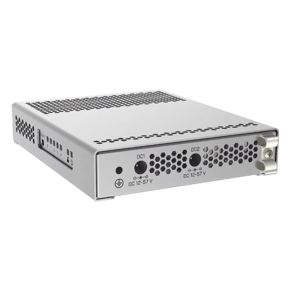 (CRS305-1G-4S+IN) Switch administrable Sistema Operativo Dual, puerto 1G Rj45, 4 puertos 10G SFP+ para Escritorio