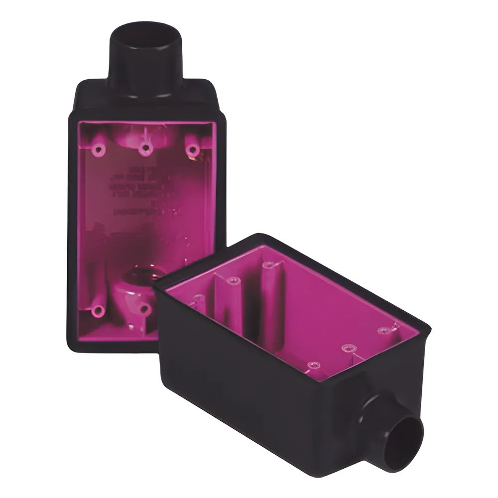 Caja Rectangular de 3/4 / 1 Entrada / Con Recubrimiento Exterior de PVC e Interior Purpura
