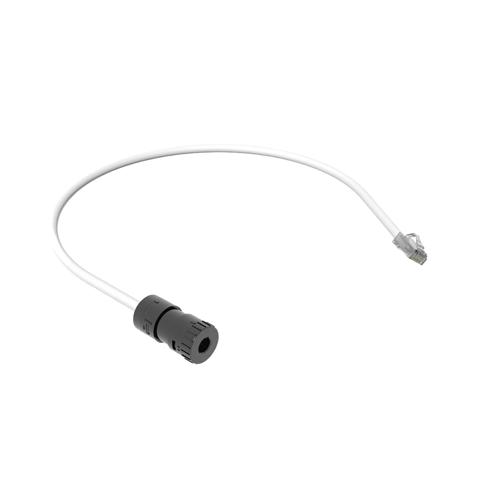 Cable de Conexión en Campo Jack a Plug RJ45, Categoría 6A, CMP (Plenum), 0.5 Metros (1.64 Pies), Color Blanco