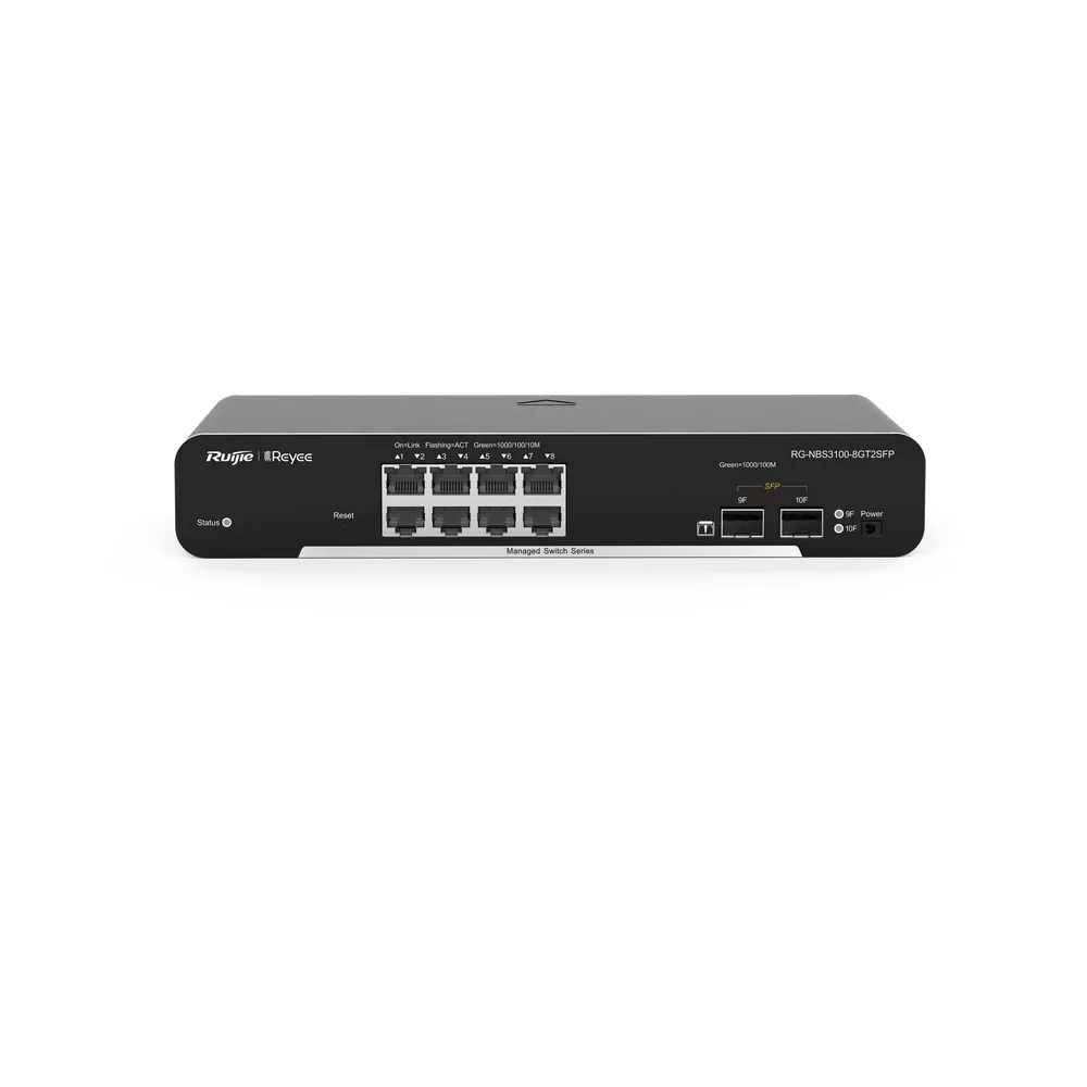 Switch Administrable PoE Capa 2, con 8 puertos Gigabit PoE 802.3af/at + 2 SFP para fibra 1Gb, gestión gratuita desde la nube, 125w