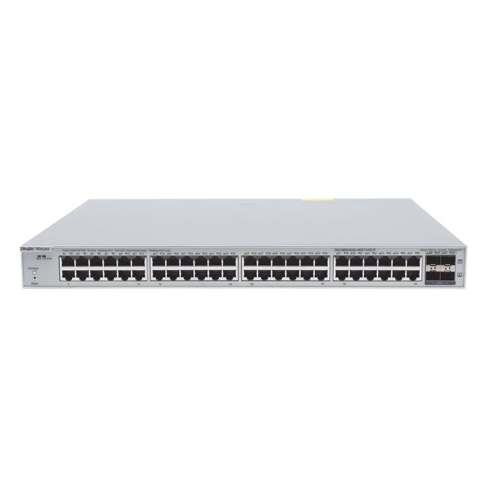 Switch Administrable PoE Capa 2+ Plus, con 48 puertos Gigabit PoE 802.3af/at + 4 SFP+ para fibra 10Gb, gestión gratuita desde la nube, 370w