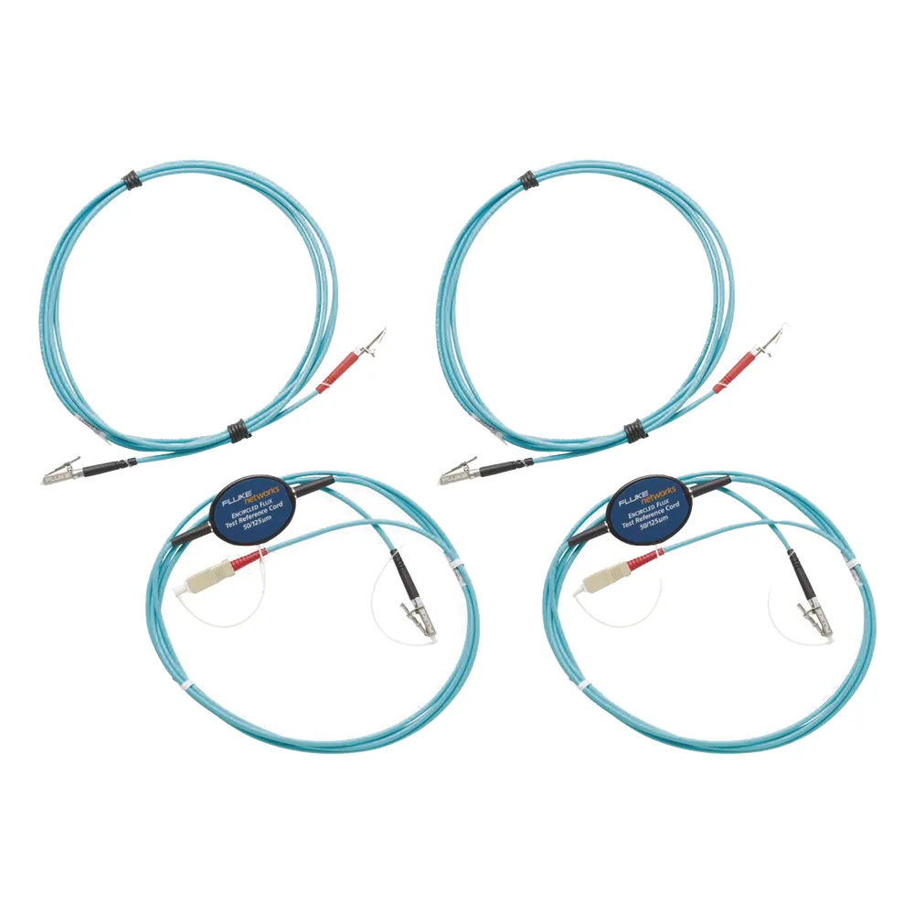 Kit de Cables de Referencia de Comprobación Multimodo CertiFiber Pro, Para Fibras con Conectores LC de 50µm (2 SC/LC Metálico, 2 LC/LC Metálico), de 2 Metros (6.56 Pies)
