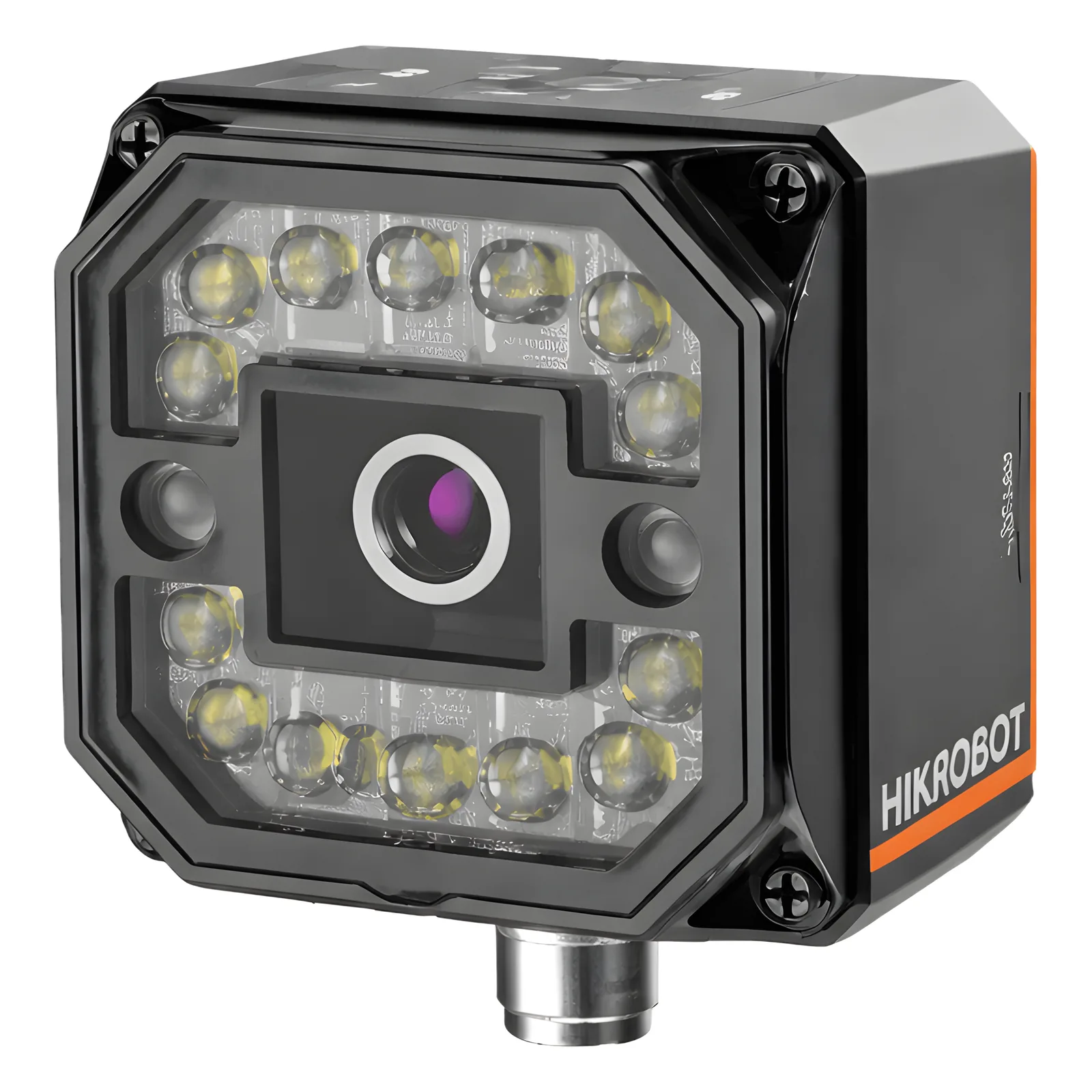 Sensor de visión artificial para inspección industrial con OCR y lectura de códigos, sensor 1.6 MP global shutter, lente de 12.4 mm