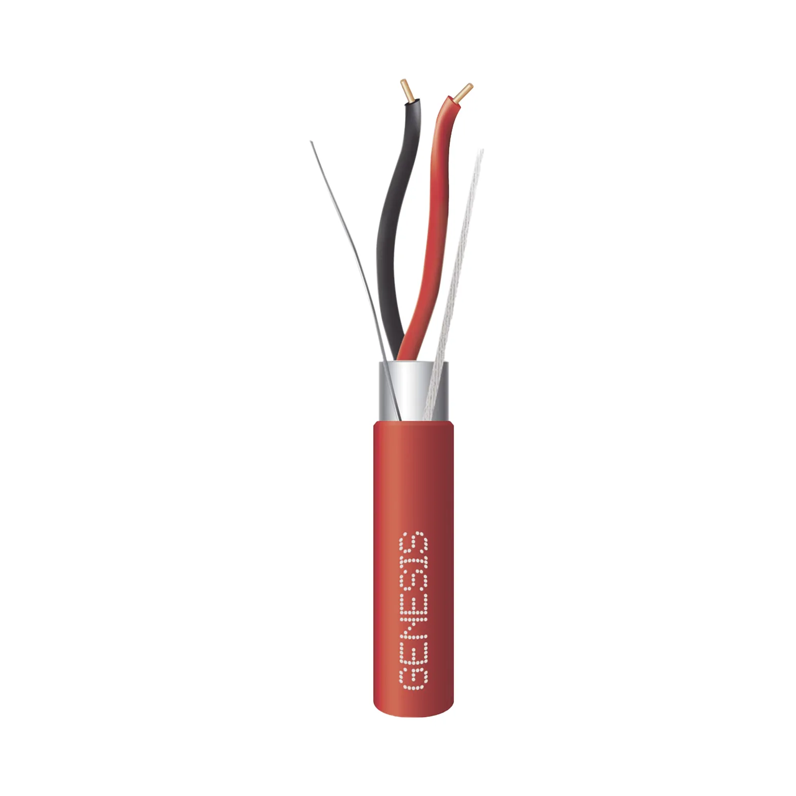 Carrete de 152 Metros (500 Pies) de Alambre / 2x14 AWG / Riser / BLINDADO / Tipo FPLR / Color Rojo / Para Aplicaciones en Sistemas de Detección de Incendio y Sistemas de Evacuación