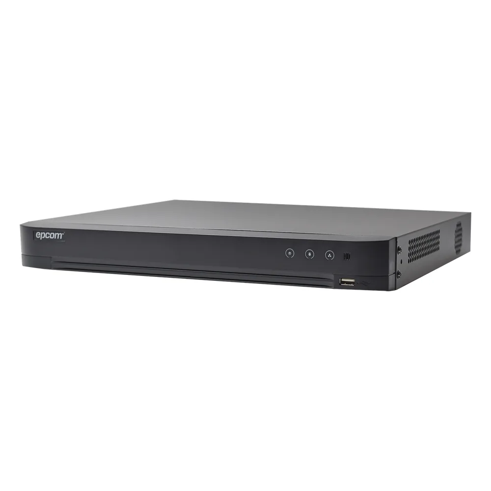 DVR 32 Canales TurboHD + 8 Canales IP / 5 Megapixel Lite - 3K Lite / Acusense (Evita Falsas Alarmas) / Audio por Coaxitron / 2 Bahías de Disco Duro / H.265+