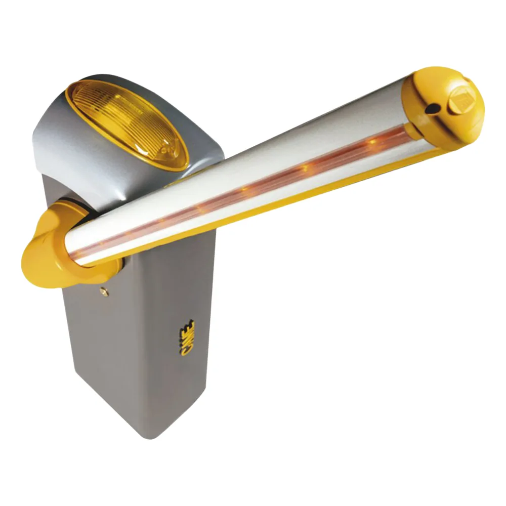 Kit de barrera GARD 4 con mástil Italiano / Izquierda y derecha configurable en campo / Incluye Iluminación LED Rojo/Verde / Pluma de 3.75 m / Cúpula con iluminación LED / Resorte Rojo CAME