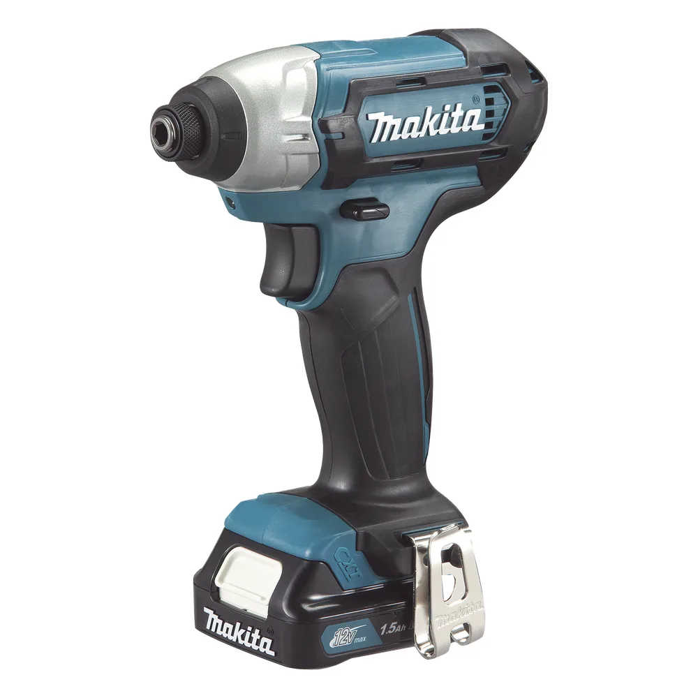 Atornillador de Impacto, entrada hexagonal de ¼”. 2 baterías de 12v de 1.5 amperes y cargador.