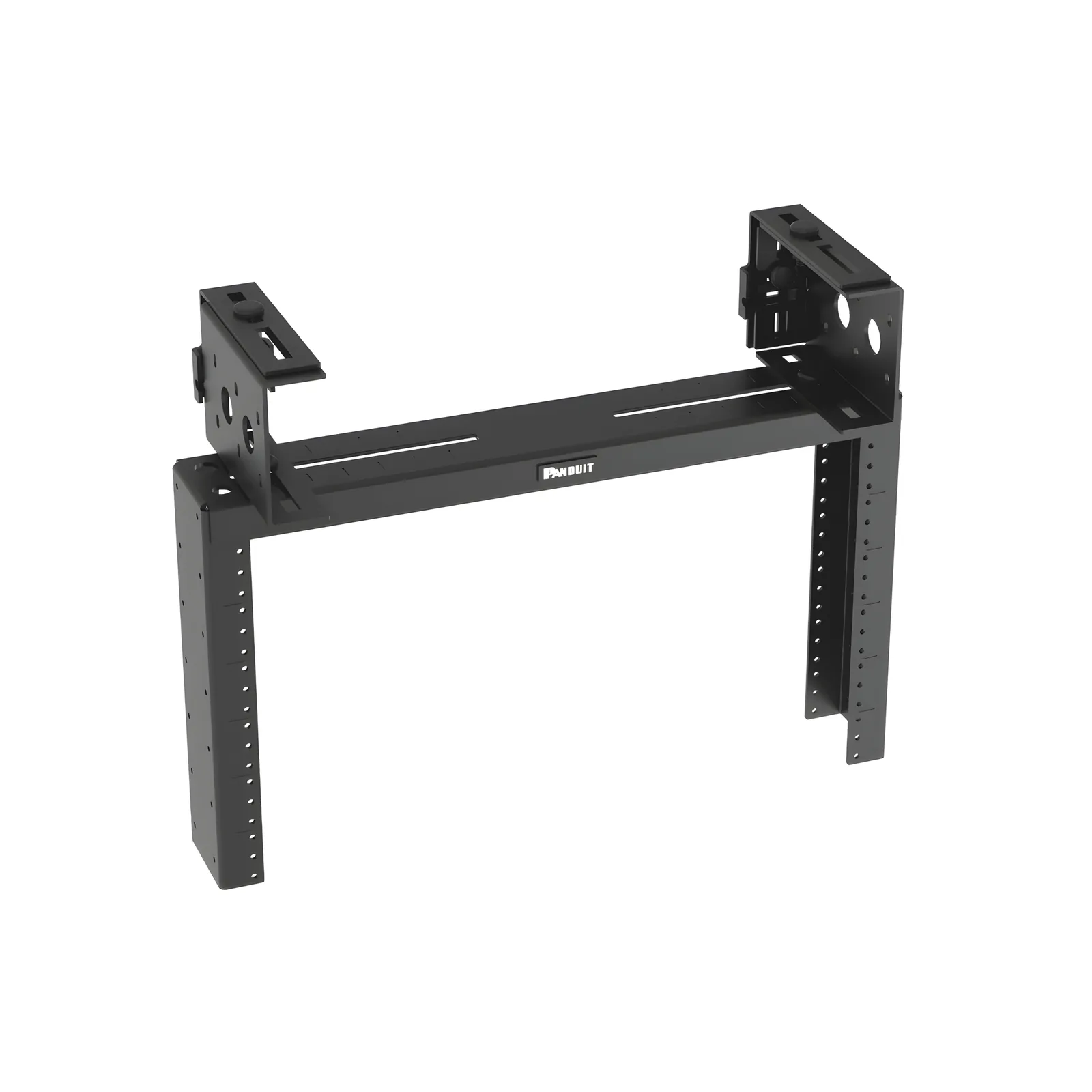 Rack de Distribución Aéreo de 2 Postes PanZone®, Rieles Roscados #12-24, de 6 UR, Color Negro