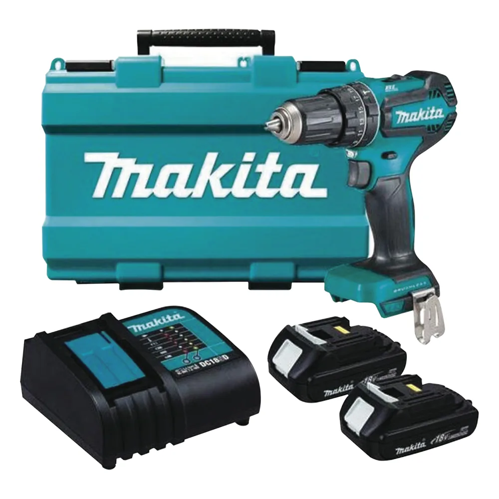 Rotomartillo/Taladro Inalámbrico (1/2") de 1,900 RPM, 18Vcc, Torque 50 N.m. Incluye 2 Bat. (1.5Ah) y Cargardor. SIN CARBONES.