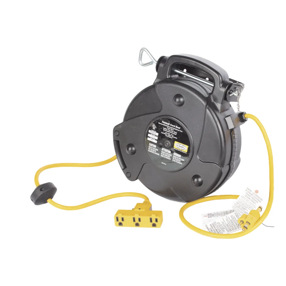 Carrete de Cable comercial (12/3 rudo), para 125 V CA, 12.2 m de longitud con salida triple de 15 A.