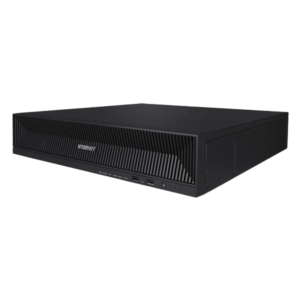 NVR 32 Megapixel (8K) / 32 Canales IP / Soporta 8 Discos Duros / H.265 & Wisestream / Wisenet P2P / ONVIF / Compatible con Cámaras IA / Salida HDMI en 4K