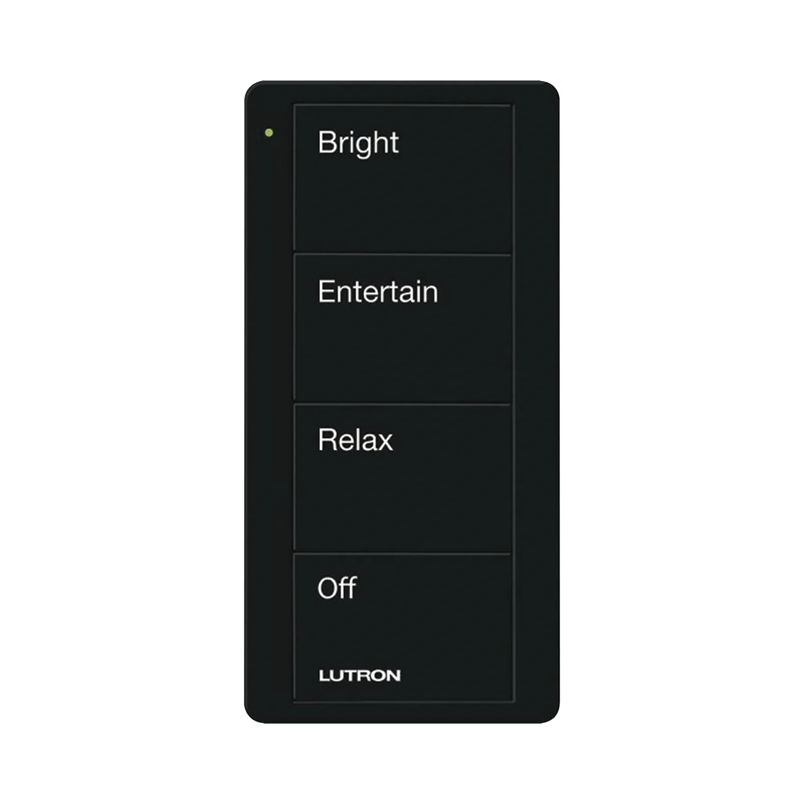 Control Pico inalámbrico de 4 botones para activar 3 escenas y apagado, negro brillante, compatible con Caseta Wireless, RA2 Select, RadioRA 3 y HomeWorks