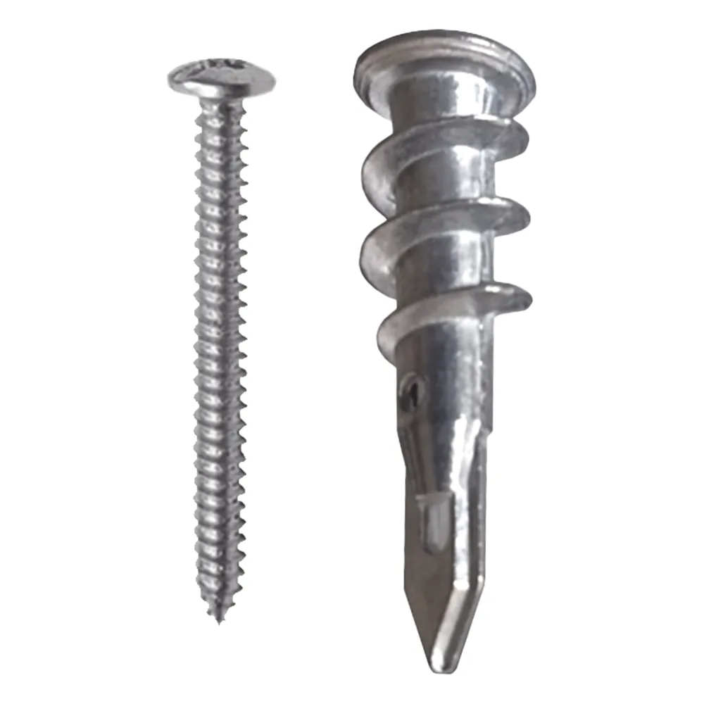 Taquete Métalico TPD Zinc con tornillo 8 x 1 1/4", Ideal para Uso con carteles publicitarios, Electrodomésticos