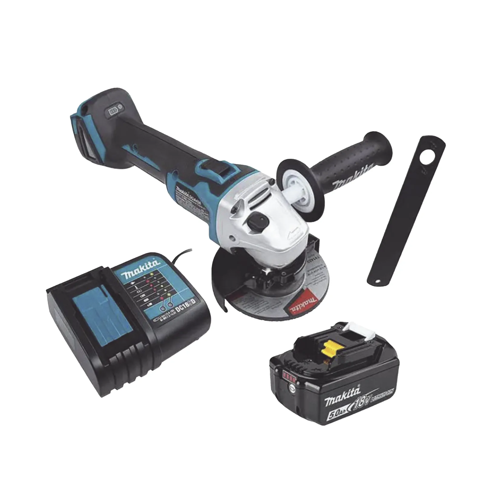 Mini esmeril Inalámbrico de 4-1/2 " 8.500 rpm, Incluye 1 bat. li-ion 18v/5.0 a.h y Cargador