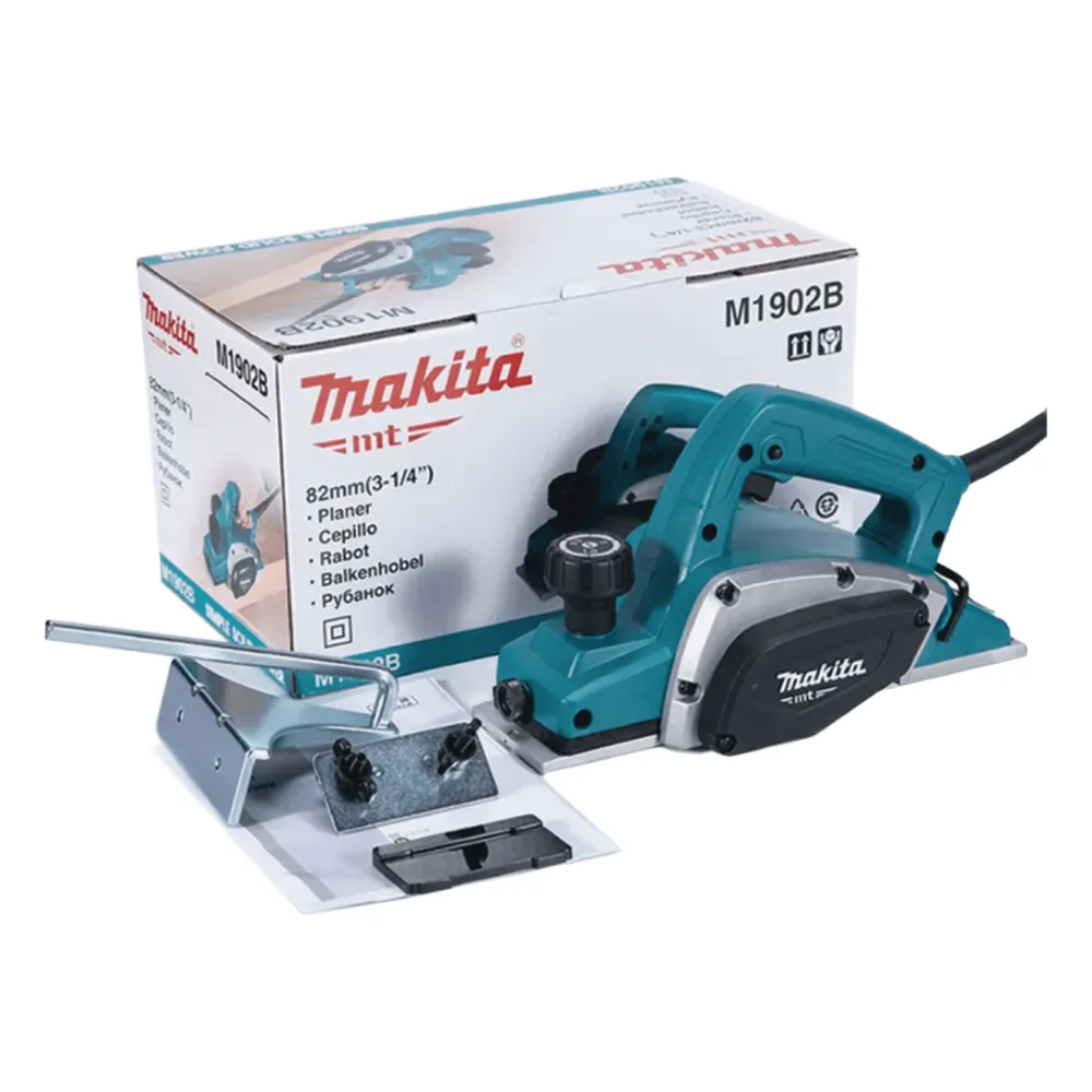 Cepillo de 82 mm (3-1/4IN), 16000 RPM 580W, incluye regla guía y piedra para afilar.