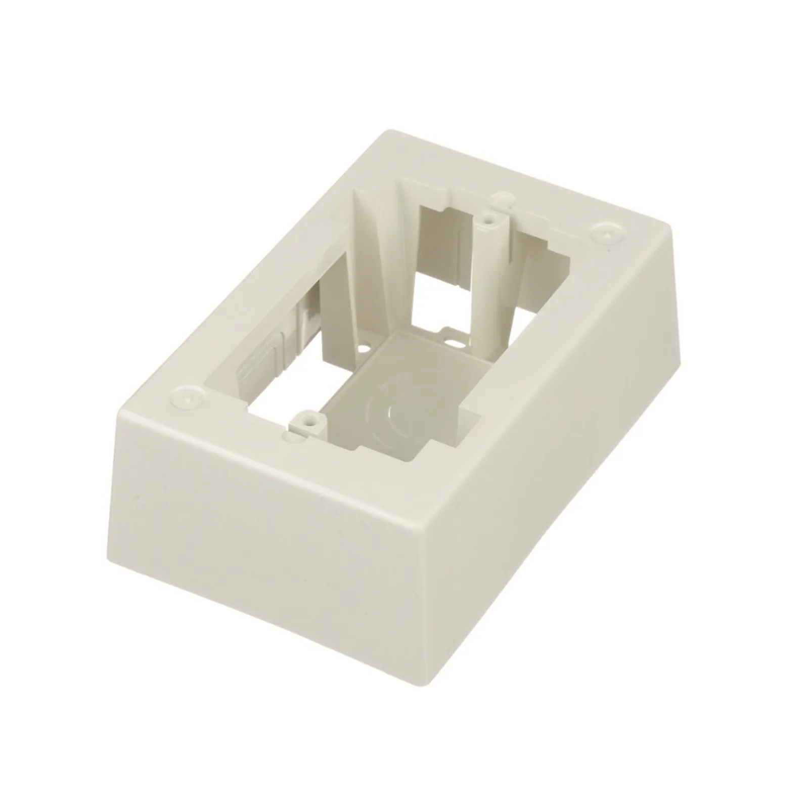 Caja de Pared Superficial, Uso Universal con Placas de Pared, Con Cinta Adhesiva, Color Blanco Mate