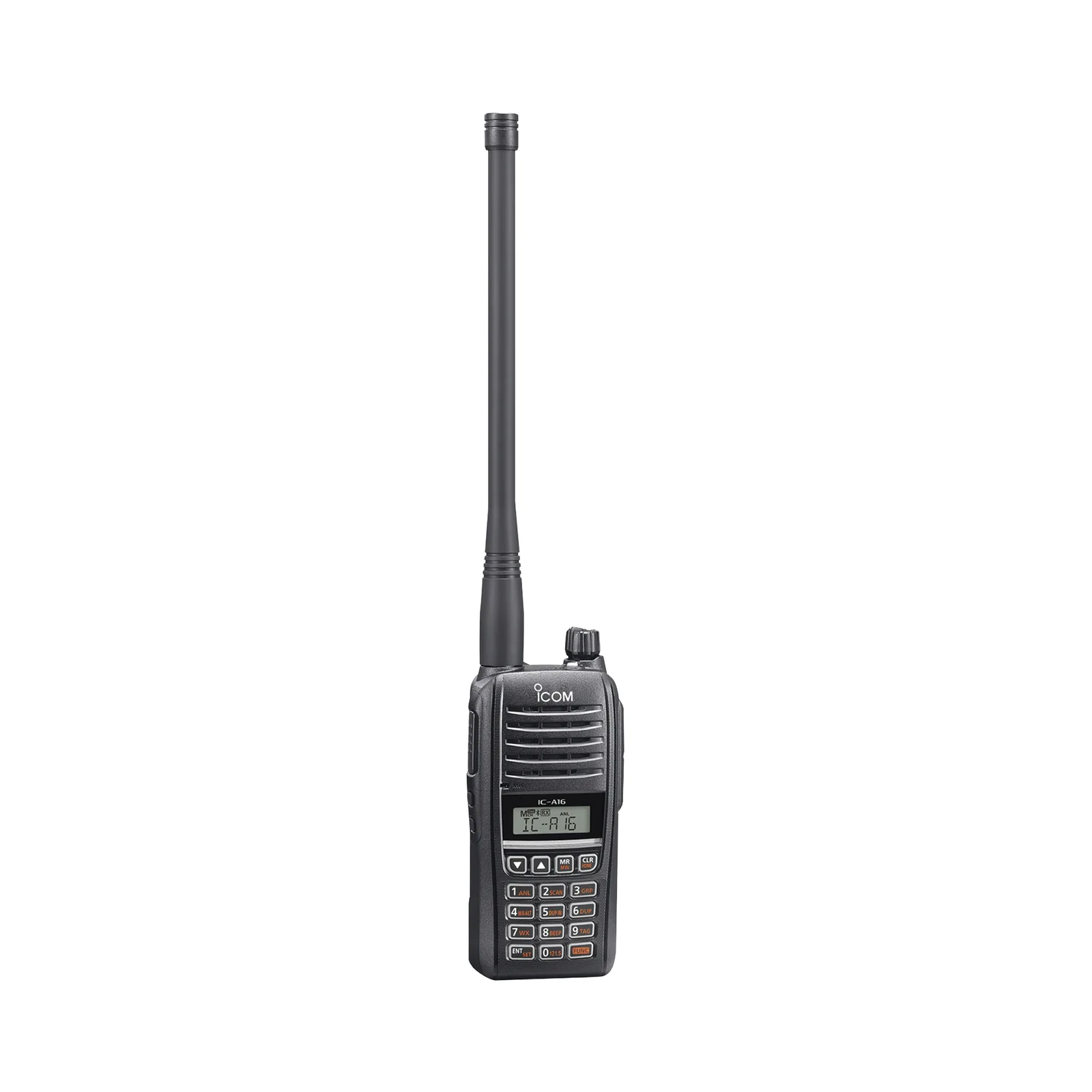 Radio portátil aéreo con Bluetooth incluido, rango de frecuencia 118-136.99166MHz, 6W PEP, 200 canales alfanuméricos, pantalla de 8 caracteres, incluye: batería, cargador, antena y clip