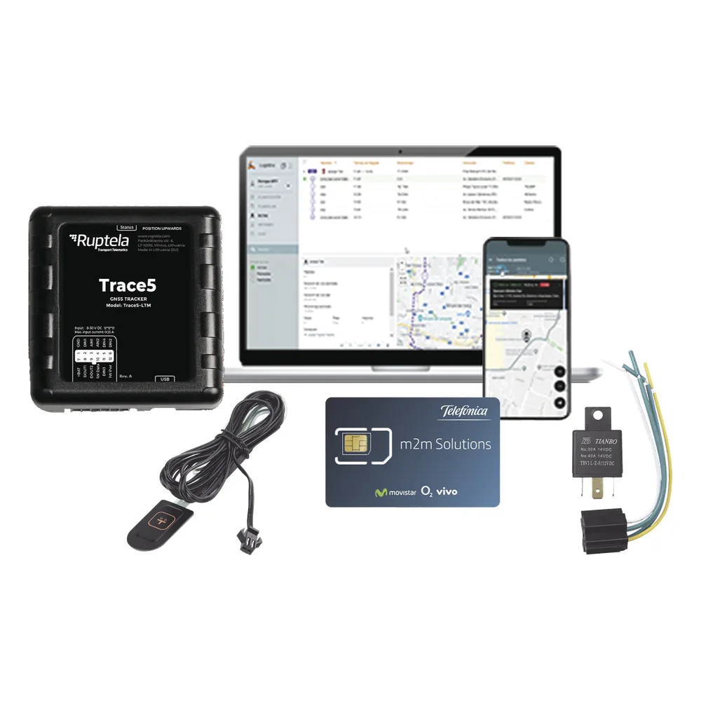 Kit de Localizador Vehicular 2G y 4G/ Rastreo / Conducción eficiente / Deteccion de Jammer / Registro de conductores + Relay + Botón de pánico + EPCOMGPSMENSUAL + MICSIM25GPS + datos por 1 año