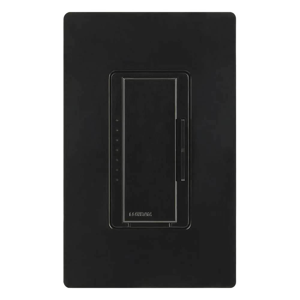 Atenuador de pared Maestro C•L para LED y CFL regulables de hasta 150 W o incandescente/halógeno de 600 W, 120 V, unipolar, 3 vías o multilocalización, color negro