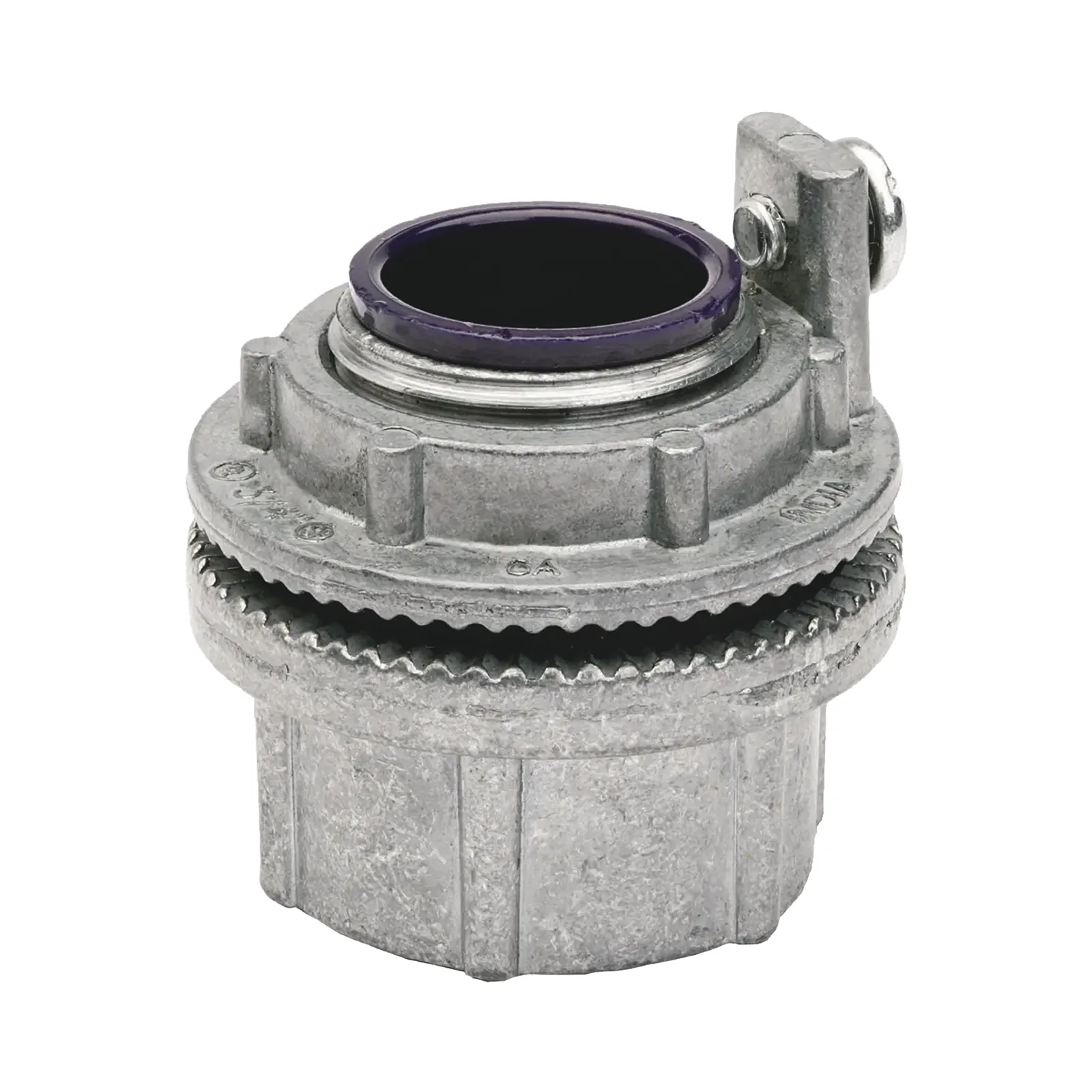 Conector Meyers de Aluminio de 3/4" con tornillo de puesta a tierra, disponible para Áreas Peligrosas Clase 1 División 2 de acuerdo con NEC 501.10.