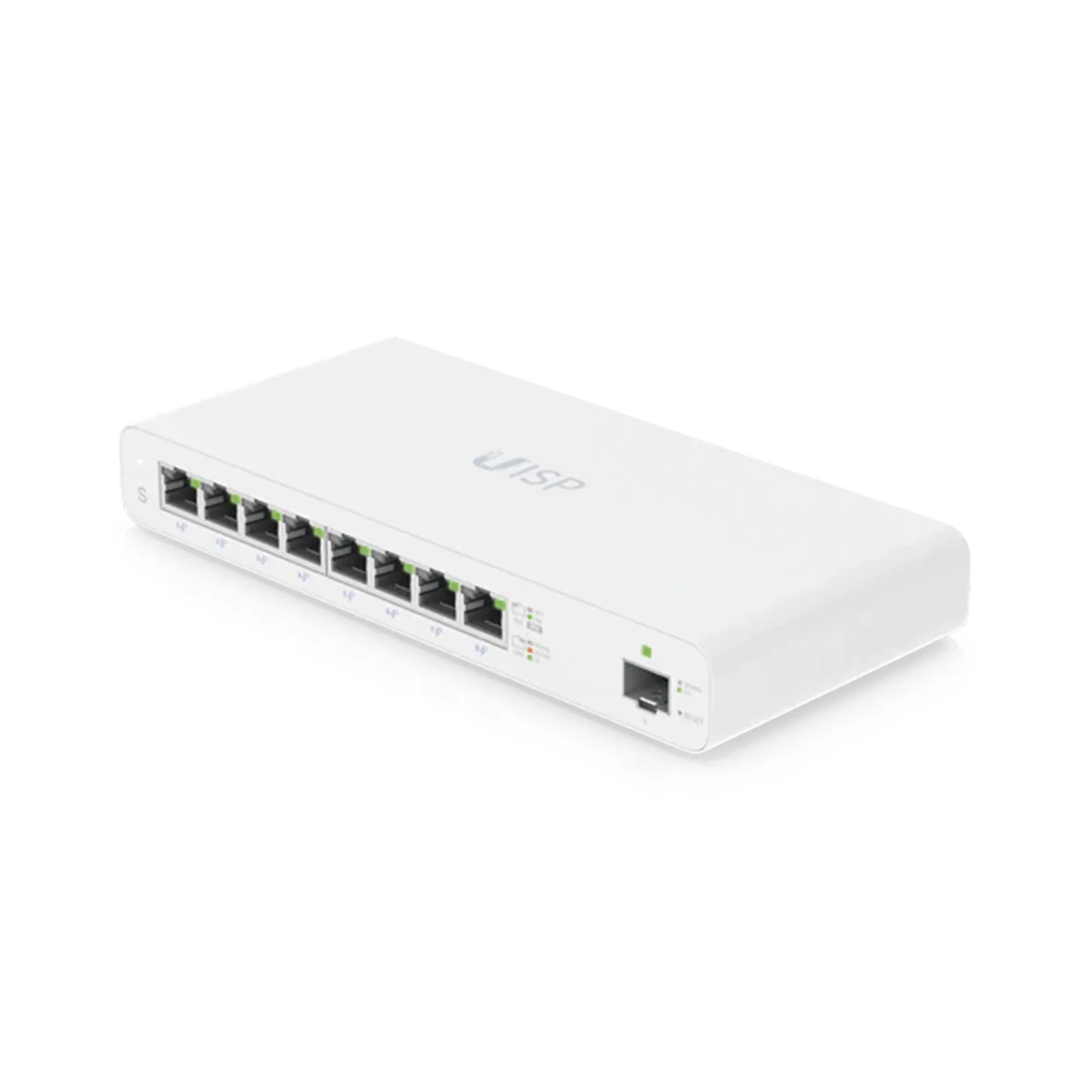 UISP Switch – Switch PoE Pasivo de 110 W (27 V) con 8 Puertos GbE y 1 Puerto SFP