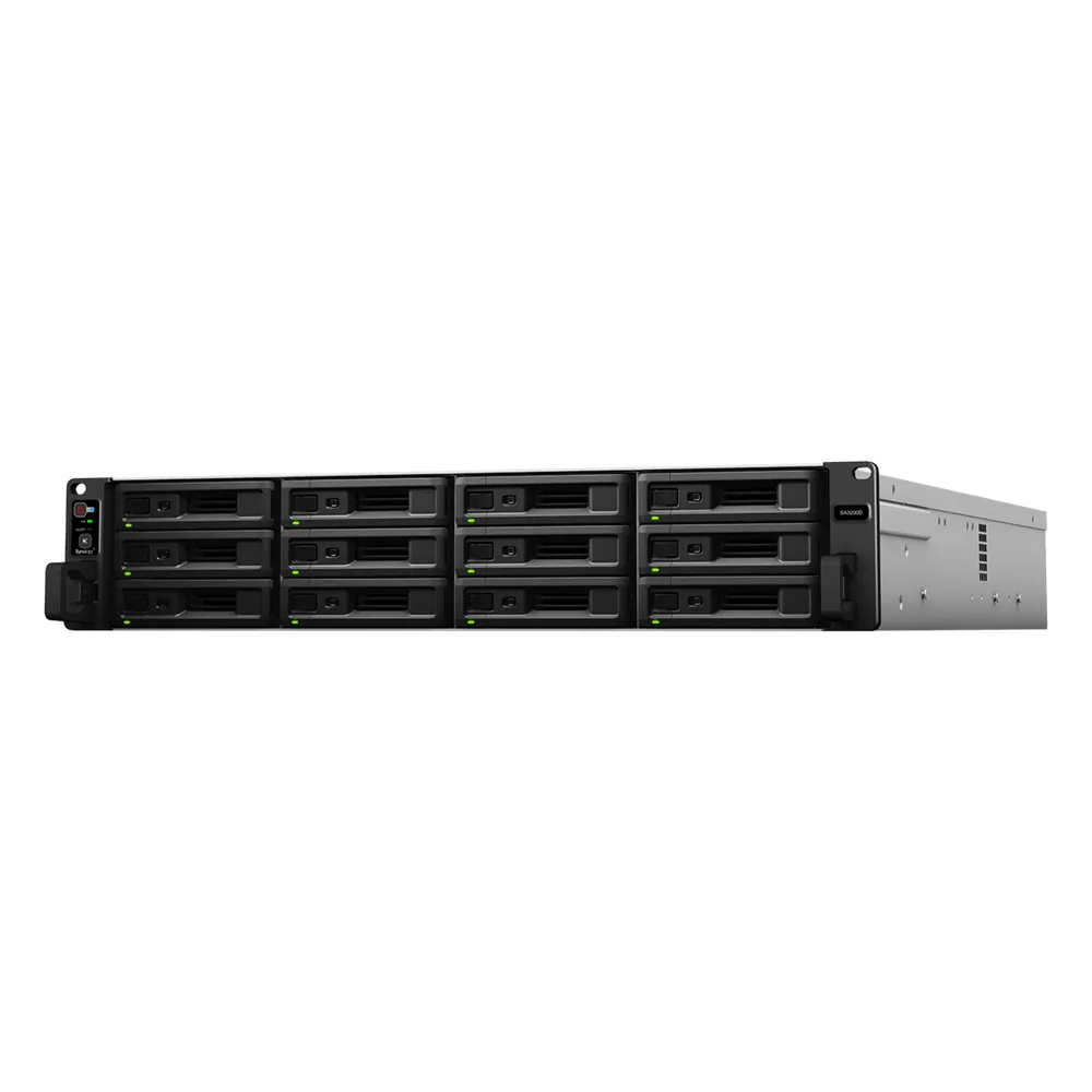 Sistema de Almacenamiento de Alta Escalabilidad Synology SA3200D | Arquitectura de Controlador Dual Activo-Pasivo | Capacidad Bruta de 576 TB | 12 Ranuras SAS | Compatibilidad con Virtualización | Protección de Carga de Trabajo sin Licencia