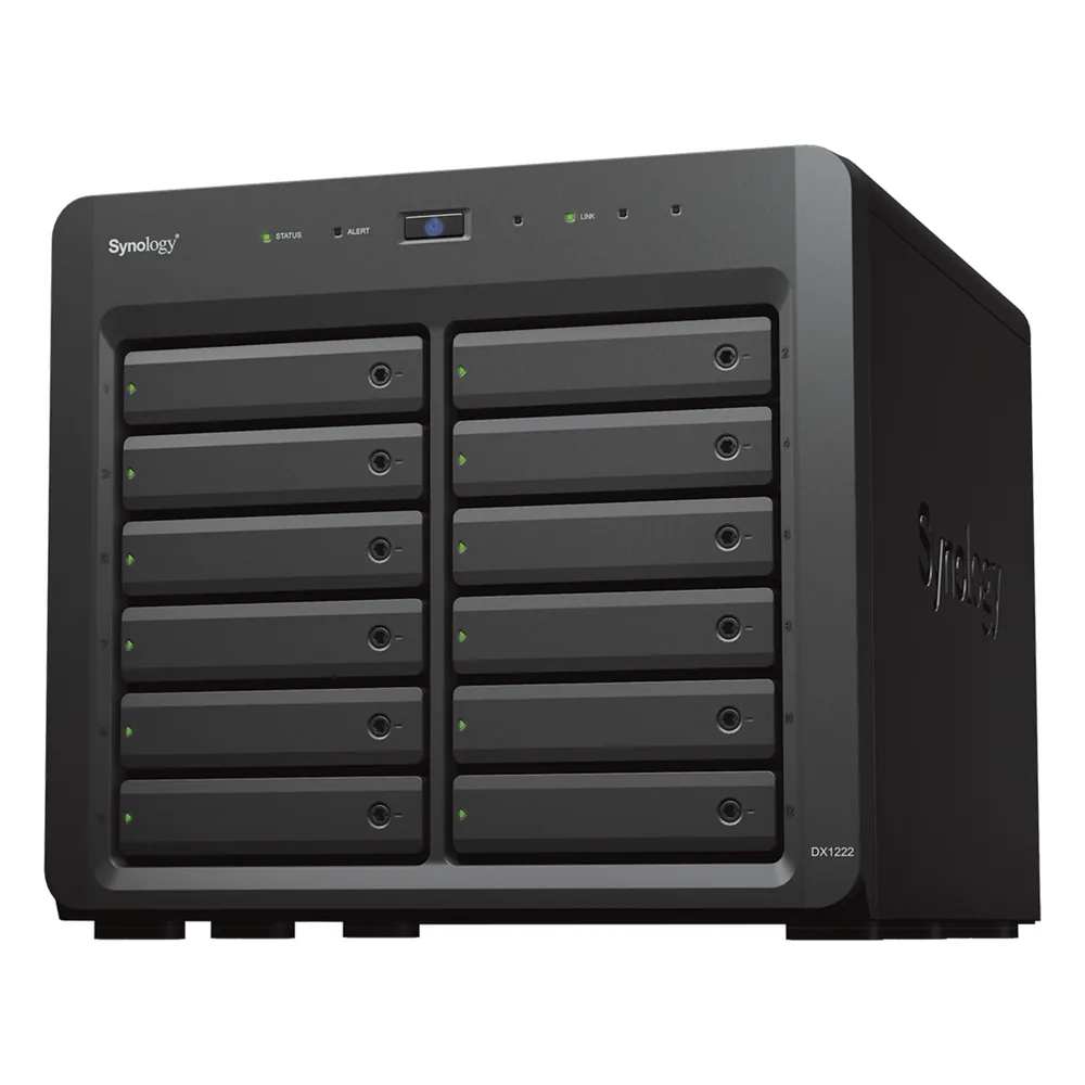 Unidad de Expansión Synology DX1222 | 12 Bahías para HDD/SSD SATA 3.5" o 2.5" | Intercambio en Caliente | Puerto Mini-SAS HD | Garantía de 5 Años.