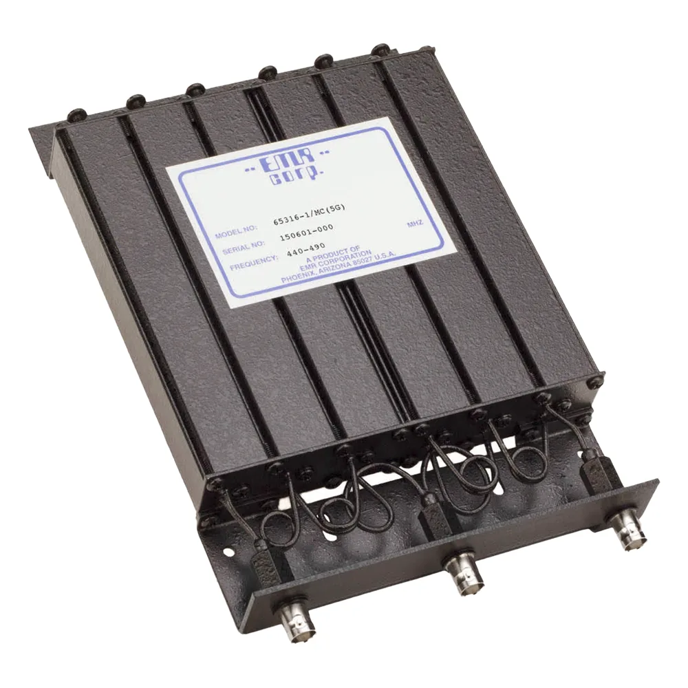 Duplexer Compacto de Rechazo de Banda, 440-490 MHz, 4.6 a 6 MHz Sep. Tx-Rx, 50 Watt, BNC Hembra.
