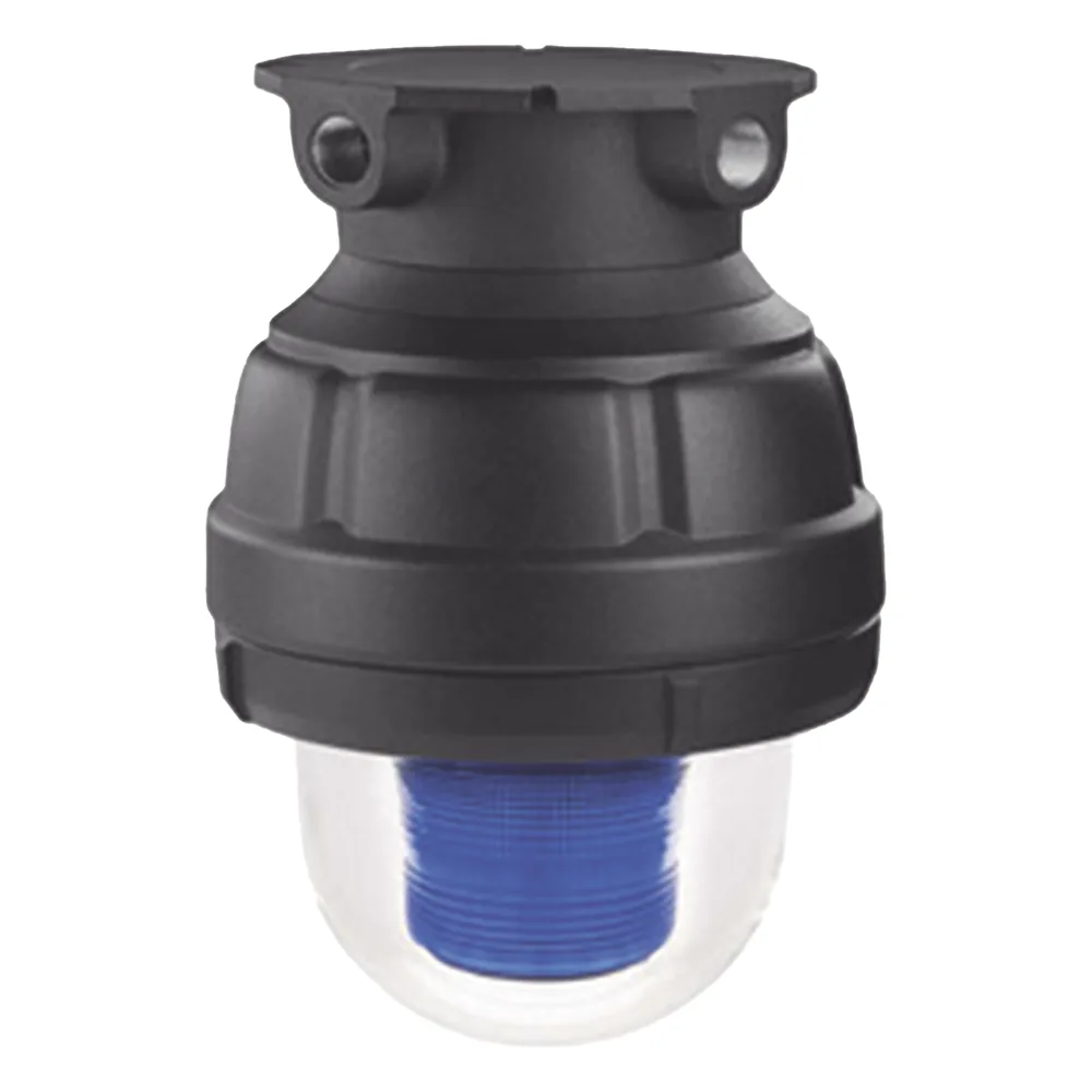 Luz de advertencia LED a prueba de explosión adecuado para su uso en Clase I, Div. I, Grupos C y D; Clase I, Div. 2, Grupos A, B, C y D; Clase II, Div. 1, Grupos E, F y G; Clase III, color Azul, 24 VCD