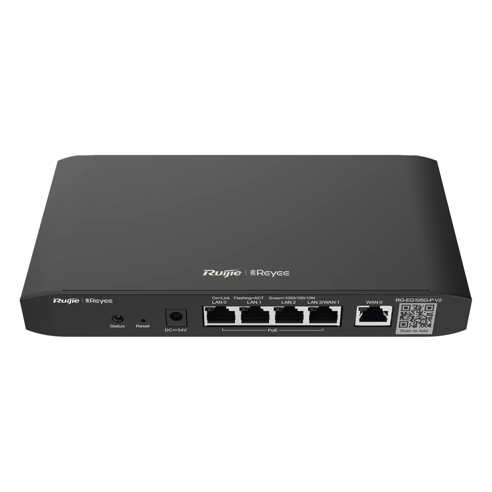 Router Balanceador Administrable Cloud con POE+ 54w, 3 puertos LAN gigabit, 1 Puerto WAN gigabit y 1 puerto LAN/WAN gigabit configurable, hasta 100 clientes con desempeño de 600 Mbps asimétricos
